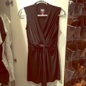 Black tie front romper, short